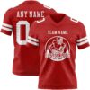 Custom Red White Authentic Football Jersey