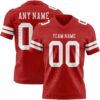 Custom Red White Authentic Football Jersey