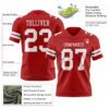 Custom Red White Authentic Football Jersey