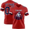 Custom Red Navy-White Authentic Football Jersey