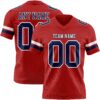 Custom Red Navy-White Authentic Football Jersey