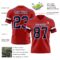Red0889-2 Custom Red Navy-White Authentic Football Jersey