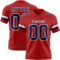 Red0889 Custom Red Navy-White Authentic Football Jersey