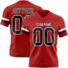 Custom Red Black-White Authentic Football Jersey