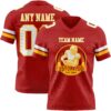 Custom Red White-Gold Authentic Football Jersey