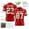 Red0895-2 Custom Red White-Old Gold Authentic Football Jersey