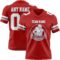 Red0896-1 Custom Red White-Gray Authentic Football Jersey