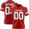 Custom Red White-Gray Authentic Football Jersey