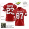 Custom Red White-Gray Authentic Football Jersey