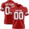 Red0896 Custom Red White-Gray Authentic Football Jersey