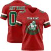 Custom Red Kelly Green-White Authentic Football Jersey