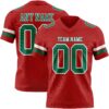 Custom Red Kelly Green-White Authentic Football Jersey