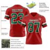 Custom Red Kelly Green-White Authentic Football Jersey
