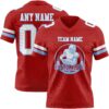 Custom Red White-Light Blue Authentic Football Jersey