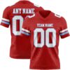 Custom Red White-Light Blue Authentic Football Jersey