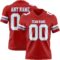 Custom Red White-Light Blue Authentic Football Jersey