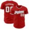 Custom Red White Light Blue-Old Gold Authentic Baseball Jersey