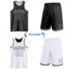 Custom Reversible Black White Double Side Sublimation Basketball Suit Jersey