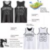 Custom Reversible Black White Double Side Sublimation Basketball Suit Jersey