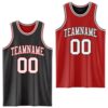 Custom Reversible Black White-Red Double Side Sublimation Basketball Suit Jersey