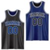 Custom Reversible Black Royal-White Double Side Sublimation Basketball Suit Jersey