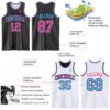 Custom Reversible Black Pink-Sky Blue Double Side Sublimation Basketball Suit Jersey