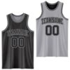 Custom Reversible Black Gray Double Side Sublimation Basketball Suit Jersey