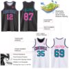 Custom Reversible Black Pink-Teal Double Side Sublimation Basketball Suit Jersey