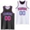 Custom Reversible Black Pink-Light Blue Double Side Sublimation Basketball Suit Jersey
