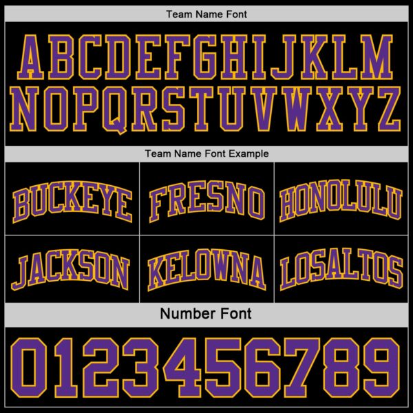 Custom Reversible Black Purple-Gold Double Side Sublimation Basketball Suit Jersey