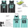Custom Reversible Black Ice Blue Double Side Sublimation Basketball Suit Jersey