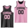 Custom Reversible Black Light Pink Double Side Sublimation Basketball Suit Jersey