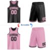 Custom Reversible Black Light Pink Double Side Sublimation Basketball Suit Jersey