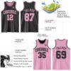 Custom Reversible Black Light Pink Double Side Sublimation Basketball Suit Jersey