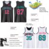 Custom Reversible Black Neon Pink-Aqua Double Side Sublimation Basketball Suit Jersey