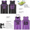 Custom Reversible Black Medium Purple Double Side Sublimation Basketball Suit Jersey