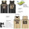 Custom Reversible Black Vegas Gold Double Side Sublimation Basketball Suit Jersey
