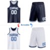 Custom Navy White-Light Blue Reversible Double Side Sublimation Basketball Suit Jersey