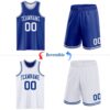 Custom Royal White Reversible Double Side Sublimation Basketball Suit Jersey