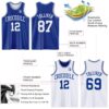 Custom Royal White Reversible Double Side Sublimation Basketball Suit Jersey