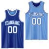 Custom Royal White-Light Blue Reversible Double Side Sublimation Basketball Suit Jersey