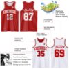 Custom Red White Reversible Double Side Sublimation Basketball Suit Jersey