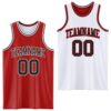 Custom Red Black-White Reversible Double Side Sublimation Basketball Suit Jersey