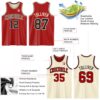 Custom Red Black-Cream Reversible Double Side Sublimation Basketball Suit Jersey