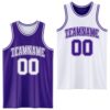 Custom Purple White Reversible Double Side Sublimation Basketball Suit Jersey