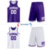 Custom Purple White Reversible Double Side Sublimation Basketball Suit Jersey
