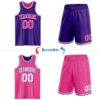 Custom Purple Pink-White Reversible Double Side Sublimation Basketball Suit Jersey