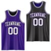 Custom Purple White-Black Reversible Double Side Sublimation Basketball Suit Jersey
