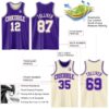Custom Reversible Purple Cream Double Side Sublimation Basketball Suit Jersey