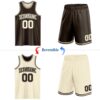 Custom Reversible Brown Cream Double Side Sublimation Basketball Suit Jersey